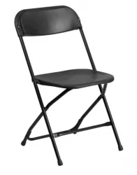 Black Plastic Folding Chairs - CP