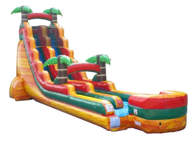 22' High Orange Crush Tropical Slide w/ Slip and Slide