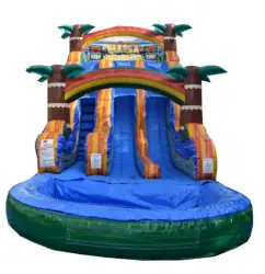 15' Tiki Plunge Dual Lane Water Slide