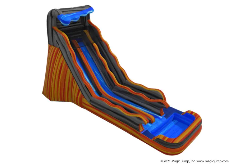 20' Flaming Volcano Dual Lane Slide