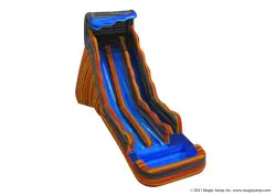 20' Flaming Volcano Dual Lane Slide - Jumptastic