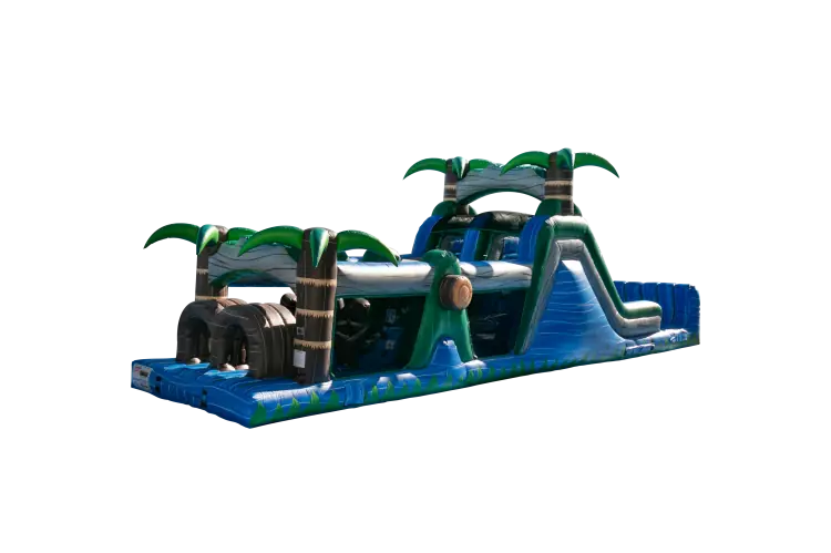 47' Blue Crush Obstacle Course with Dual Lane Slide