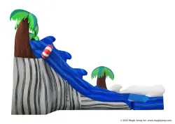 18' Malibu Splash Dual Lane Water Slide - Jumptastic