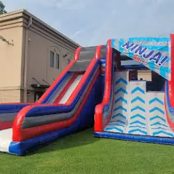 Ninja Warrior Obstacle Wall and 22' Slide - Jumptastic