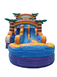 18' Tiki Plunge Dual Lane Water Slide - Jumptastic